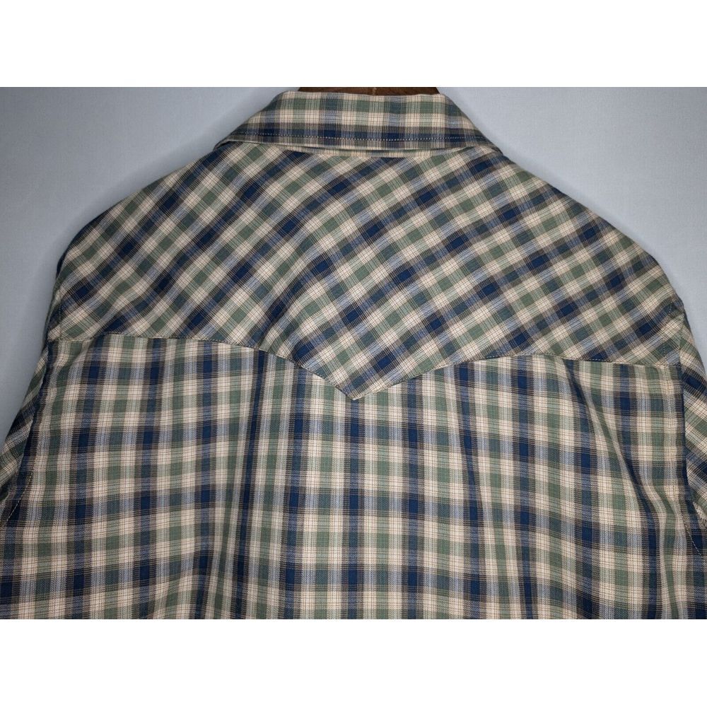 Pendleton Frontier Long Sleeve‎ Snap Button Shirt Men's Small Blue/ Green - Picture 11 of 15